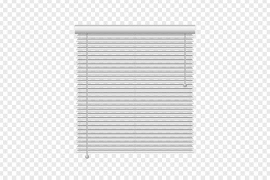 Vector realistic isolated vertical window blinds for decoration and covering on the transparent background. Concept of home interior and window shutters.