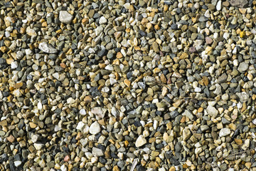 Full frame garden construction gravel texture background close-up