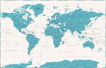 Political Vintage World Map Vector
