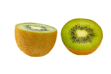 kiwi fruit cut isolated on a white background