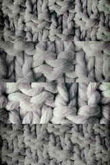 Fototapeta premium The texture of a knitted woolen fabric blue. Background for web site or mobile devices.