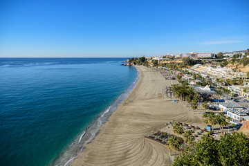 Fototapeta na wymiar Burriana beach, Nerja, Malaga, Spain.