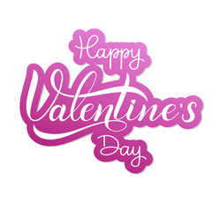 Happy Valentines Day romantic text, Calligraphic i loveyou lettering.