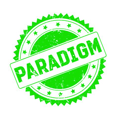 Paradigm green grunge stamp isolated