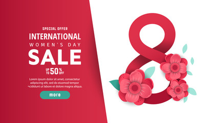 Obraz premium Bright spring banner. International women's day