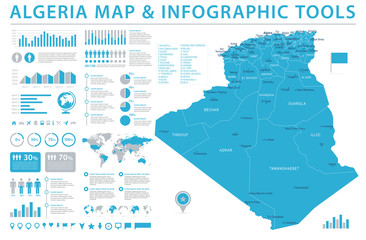 Algeria Map - Info Graphic Vector Illustration