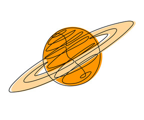 Planet Continuous Line Vector © Jason Murray