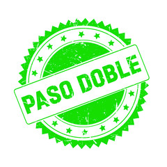 Paso Doble green grunge stamp isolated