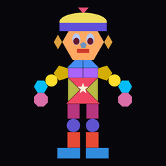 Funny robot from geometric shapes