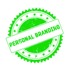 Personal Branding green grunge stamp isolated