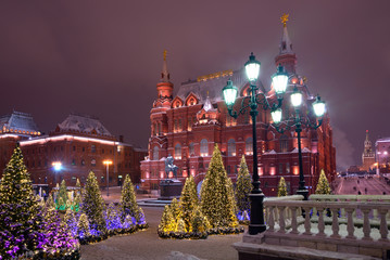 Christmas trees at the Manezhnaya Square
