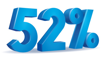 illustration Vector of 52 percent blue color in white background