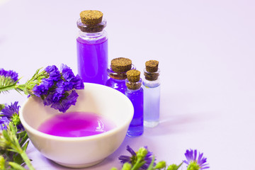 Fototapeta na wymiar Lavender aromatherapy spa concept
