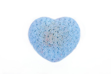 Obraz premium Handmade soap in the form of heart isolated white background.