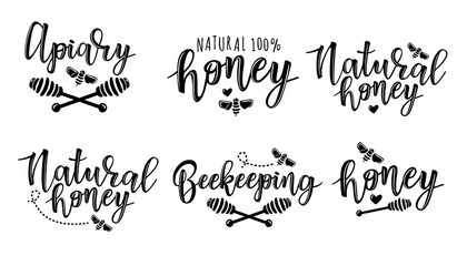 Vector illustration of beekeeping set