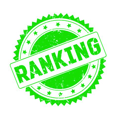 Ranking green grunge stamp isolated