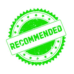 Recommended green grunge stamp isolated