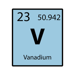 Vanadium periodic table element color icon on white background vector