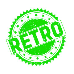 Retro green grunge stamp isolated