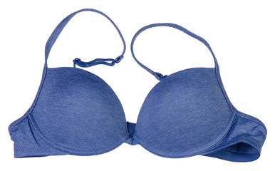 Female bra cup blue macro