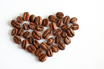 heart made of coffee beans