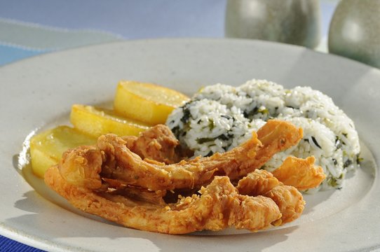 Tambaqui's rib whit rice and Jambu anda Potatos