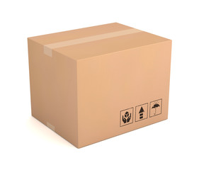 blank cardboard box 3d illustration - obrazy, fototapety, plakaty