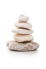 Fototapeta na wymiar Balancing stones on white.