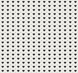 Hand drawn vector illustration with cute hearts. Geometric Seamless Pattern.