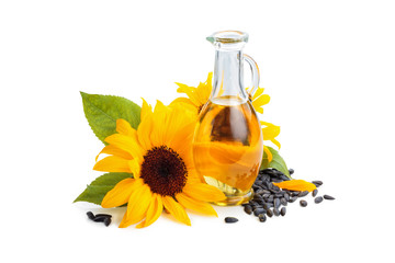 Sunflowers and sunflower oil.