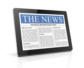 news on tablet 3d illustration