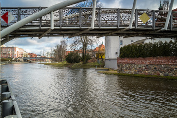 Wyspa Młyńska w mieście Bydgoszcz, Polska 05.02.2018