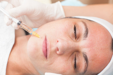 close up of a young woman having mesotherapy treatment