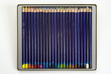 Artists watercolour pencils close-up