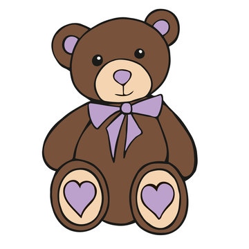 Little teddy bear isolated on white background stock illustration