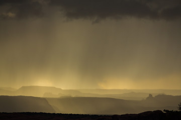 Evening storm and beautiful cloudscape in the Arches National Park, Utah