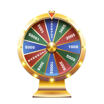 Wheel of fortune isolated on white background