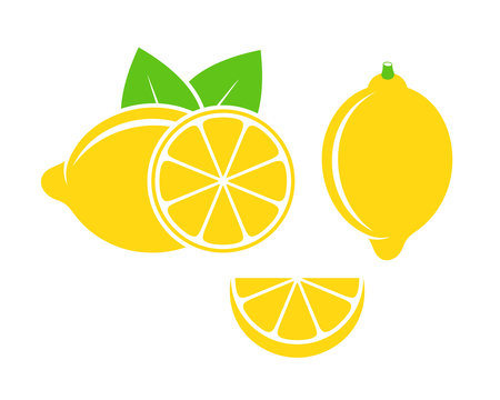 Lemon logo. Isolated lemon on white background