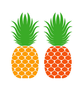 Pineapple logo. Icon. Isolated pineapple on white background