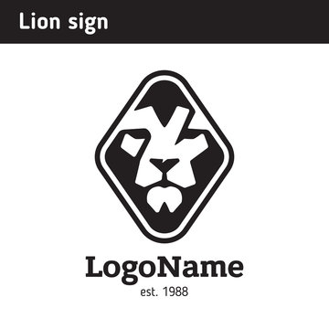 Logo of the lion's face, symbolizes confidence and strength