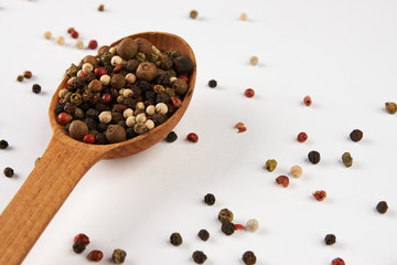 Mix of six colorful peppers seasoning