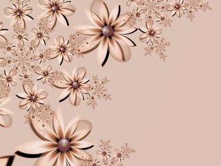  Fractal image, beautiful template for inserting text,  in color  brown.              