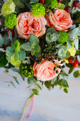 Flower box with roses