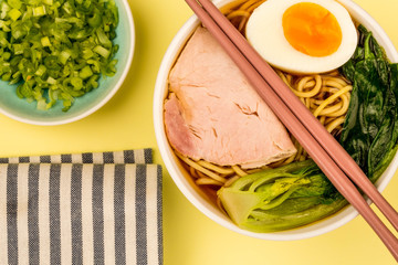 Japanese Style Pork Ramen Noodle Soup