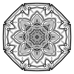 Flower Mandala. Vintage decorative elements.