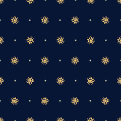 Seamless Christmas pattern on dark blue background. Xmas background with snowflakes. Design for textile, wallpaper, web, fabric and decor etc.