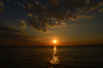 Sea view sunset in Thailand