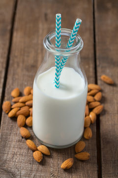 bottle of almond milk