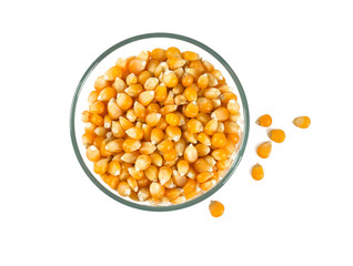 pile of dried corn isolated on white background