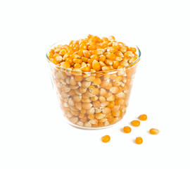pile of dried corn isolated on white background